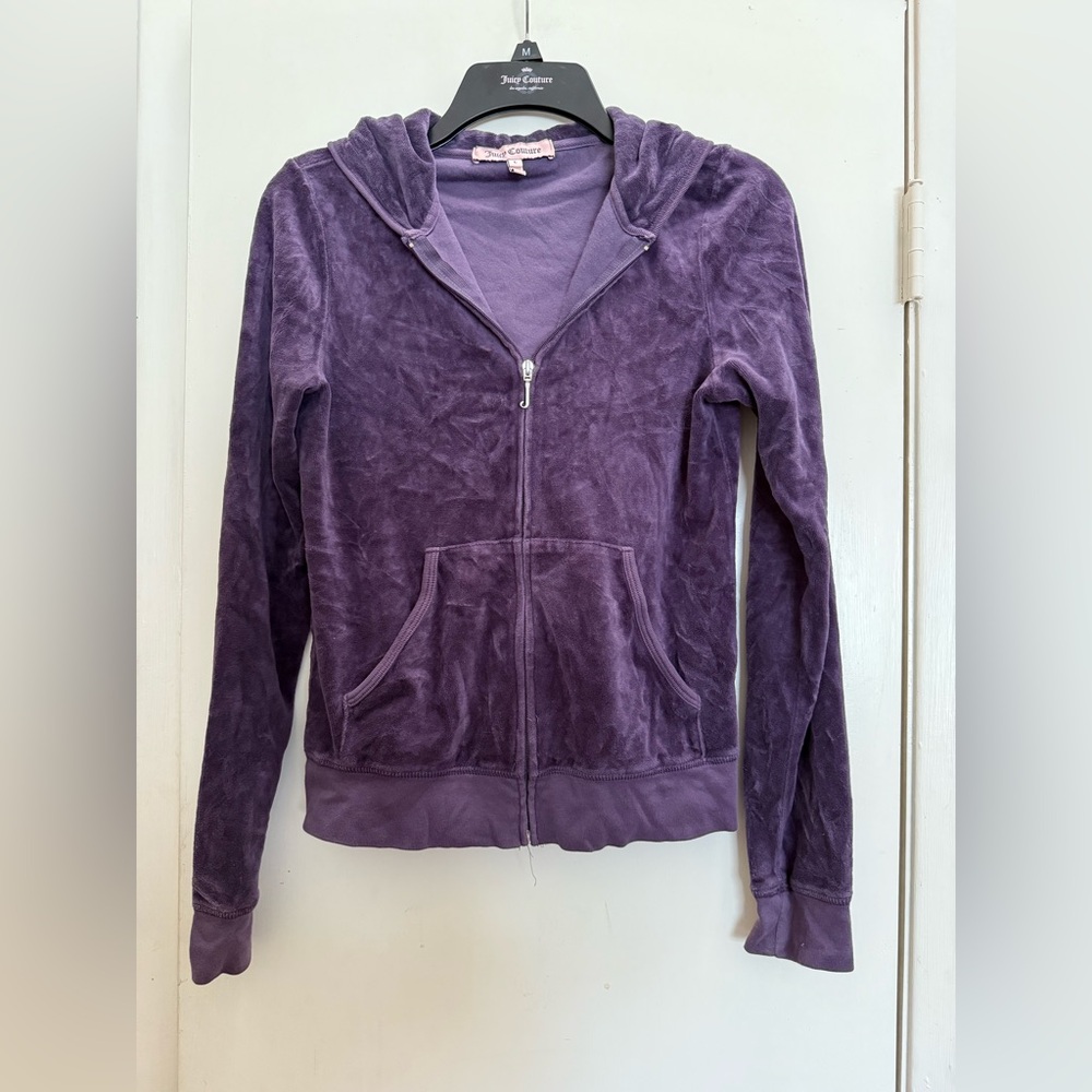 Juicy Couture Velour Hoodie Jacket, Purple, Size L